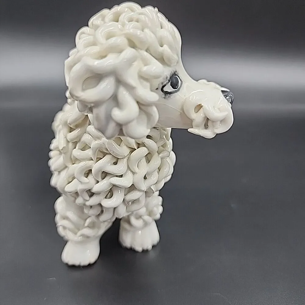 VTG Spaghetti Art French Female Poodle Dog Ceramic MCM Italy Anthropomorphic